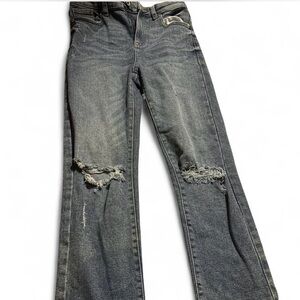 Kendall & Kylie Distressed Black Flare Jeans